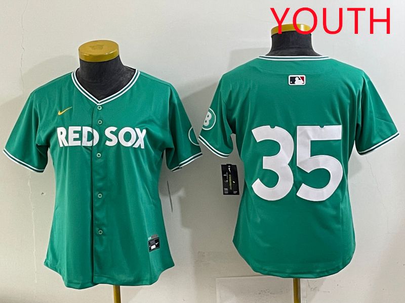 Youth 2025 Boston Red Sox 35 No Name Dark Green Joint Name Nike MLB Jersey style 1